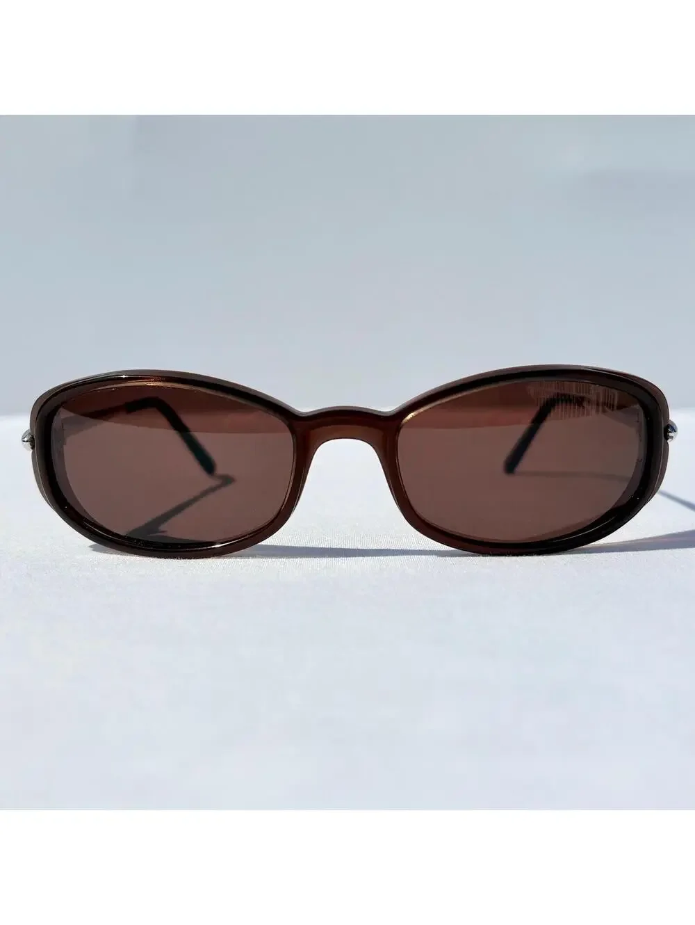 Vintage 90s Cartier Sunglasses Two-tone Brown Rounded Rectangle Frames